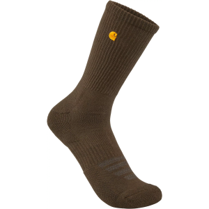 Carhartt Men's Solid Logo Crew Socks - 2 Pack, XL, Tarmac