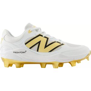 New Balance Fresh Foam X 3000 V7 Molded Baseball Cleats, Size 7, White/Gold