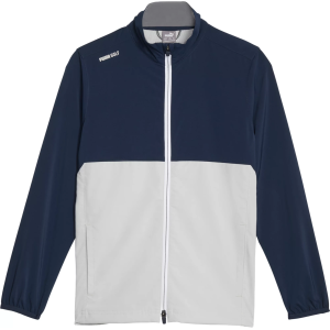 Puma Boys' Long Sleeve Monterey Wind Golf Jacket, Small, Navy Blazer/Ash Gray