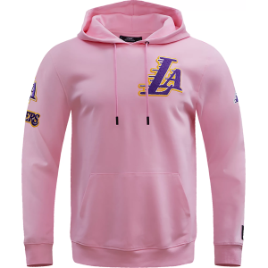 Pro Standard Men's Los Angeles Lakers Pink Chenille Pullover Hoodie, XL