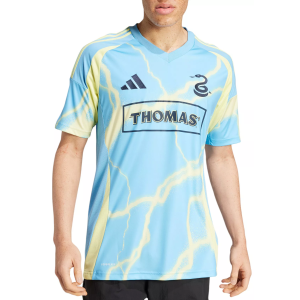 adidas Adult Philadelphia Union 2025 Secondary Replica "The Voltage Kit" Jersey, Men's, Small, Blue