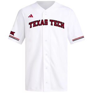 adidas Men's Texas Tech Red Raiders White Replica Baseball Jersey, Large