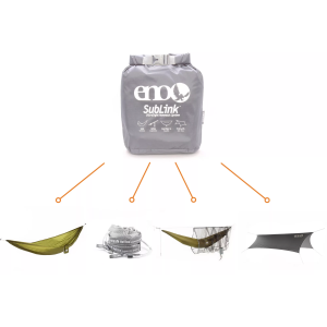 ENO SubLink Ultralight Hammock System, Grey/Lichen