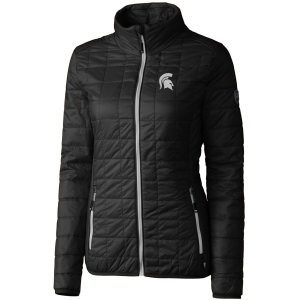 Cutter & Buck Women's Michigan State Spartans Black Rainier PrimaLoft Eco Full-Zip Jacket, XS