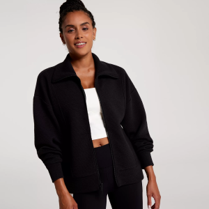 CALIA Women's Elevate Full Zip Jacket, XL, Pure Black