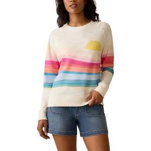 Faherty Women's Sunwashed Slub Crew, Large, Sun Spritz Soleil