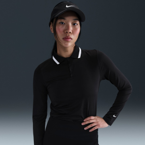 Nike Women's Nike Tour Dri-FIT UV protection Long Sleeve Golf Polo, Large, Black