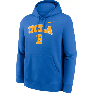 Nike Men's UCLA Bruins Signal Blue Club Fleece Arch Logo Pullover Hoodie, Medium