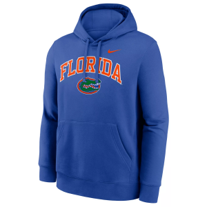 Nike Men's Florida Gators Game Royal Club Fleece Arch Pullover Hoodie, Medium, Blue