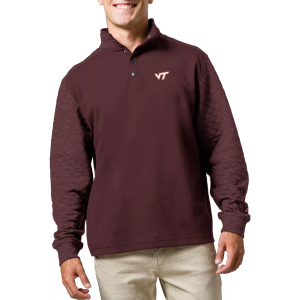 League-Legacy Men's Virginia Tech Hokies Maroon Snap Up Quilted Jacket, Small, Red