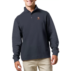 League-Legacy Men's Virginia Cavaliers Blue Snap Up Quilted Jacket, Small