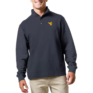League-Legacy Men's West Virginia Mountaineers Blue Snap Up Quilted Jacket, Small