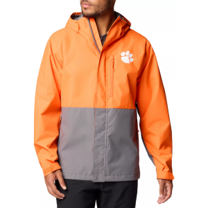 Columbia Men's Clemson Tigers Orange/Grey Color Block Field Bound Jacket, Large