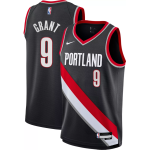 Nike Youth Portland Trail Blazers Jerami Grant #9 Icon Jersey, Medium, Black