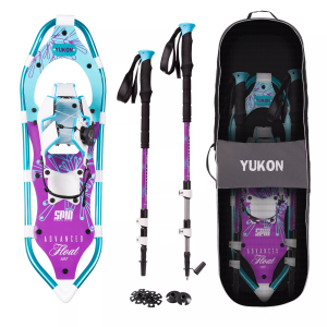 Yukon Charlie's Women's Advanced Spin Float Snowshoe Kit, Turquoise/Purple
