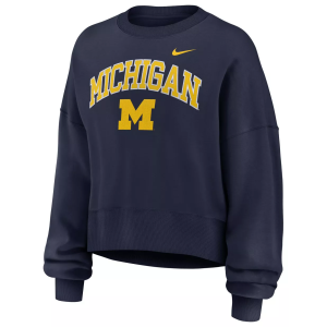 Jordan Nike Women's Michigan Wolverines College Navy Phoenix Arch Oversized Crew Pullover Sweatshirt, Medium, Blue - $90.00 at DICK'S Sporting Goods