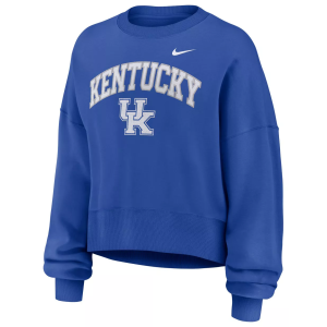 Nike Women's Kentucky Wildcats Game Royal Phoenix Arch Oversized Crew Pullover Sweatshirt, Large, Blue
