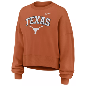 Nike Women's Texas Longhorns Desert Orange Phoenix Arch Oversized Crew Pullover Sweatshirt, Large