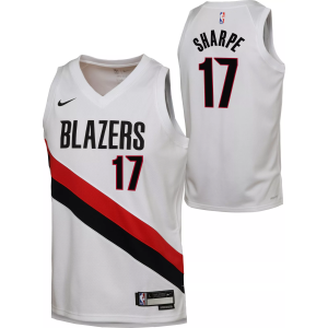 Outerstuff Youth Portland Trail Blazers Shaedon Sharpe #17 Replica Association Jersey, Medium, White