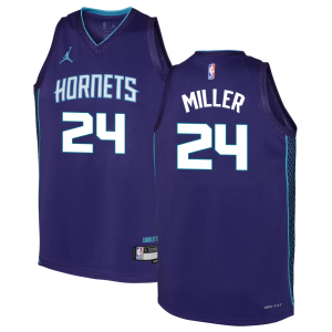 Jordan Youth Charlotte Hornets Brandon Miller #24 Purple Statement Swingman Jersey, Medium