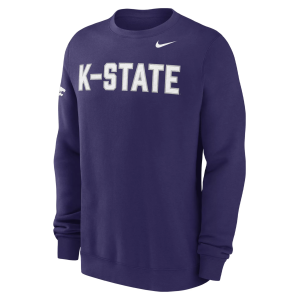 Nike Men's Kansas State Wildcats Purple Club Fleece Crew Pullover Sweatshirt, Small