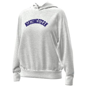 Under Armour Women's Northwestern Wildcats Grey Icon Fleece Pullover Hoodie, Small, Gray