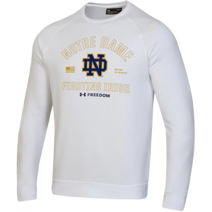 Under Armour Under Armour Men's Notre Dame Fighting Irish Coach Freeman White Crew Pullover Sweatshirt, Large - $90.00 at DICK'S Sporting Goods