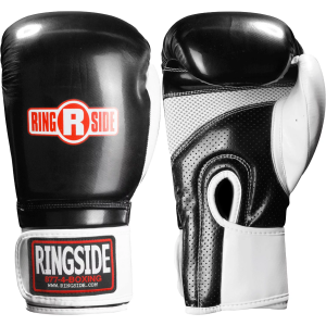 Ringside Arrow Sparring Gloves, Men's, 14 oz., Black/White