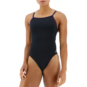 TYR Women's Solid Diamond Controlfit One Piece Swimsuit, Size 6, Black