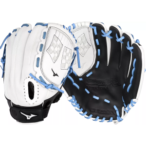 Mizuno 11.5" Girls' Supreme Series Fastpitch Glove, White/Black/Blue