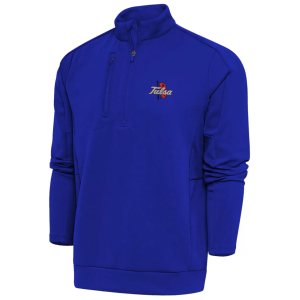Antigua Men's Tulsa Golden Hurricanes Dark Royal Generation 1/4 Zip Pullover, Small, Blue