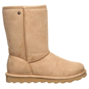 BEARPAW Women's Elle Short Vegan Boots, Size 6, Iced Coffee