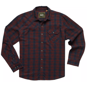 Howler Brothers Men's Harker's Flannel Shirt, Small, Barrett Plaid Burgundy