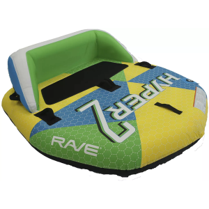 Rave Sports Hyper 2 Person Boat Towable Tube, Kids, Blue/Green/Yellow