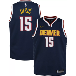 Nike Youth Denver Nuggets Nikola Jokic #15 Navy Dri-FIT Swingman Jersey, Large, Blue