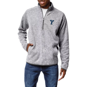 League-Legacy Men's Yale Bulldogs Grey Saranac Quarter-Zip, XXL, Gray