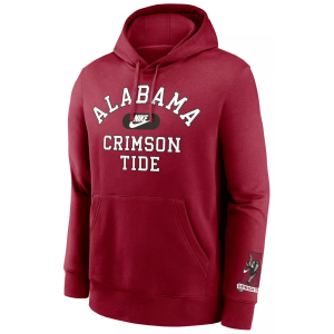 Nike Men's Alabama Crimson Tide Crimson Club Fleece Retro Double-Hit Pullover Hoodie, XL, Red