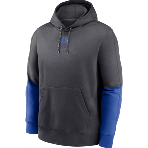 Nike Men's Duke Blue Devils Grey Club Fleece Team Issue Sideline Player Pullover Hoodie, Medium, Gray