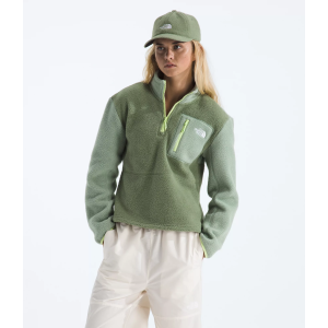 The North Face Women's Yumiori 1/4 Zip Sweatshirt, XXL, Bark Mist/Slate Moss/Lime