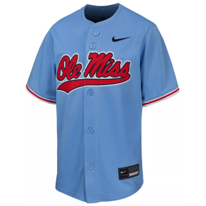Nike Youth Ole Miss Rebels Light Blue Replica Baseball Jersey, Medium
