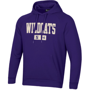 Under Armour Men's Northwestern Wildcats Purple Rival Fleece Pullover Hoodie, Medium