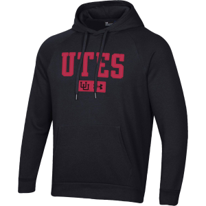 Under Armour Men's Utah Utes Black Rival Fleece Pullover Hoodie, Medium