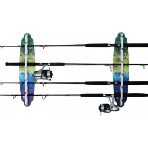 Rush Creek Reel Salty 11 Rod Fixed Wall and Ceiling Rack, Mahi