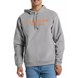 League-Legacy Men's Clemson Tigers Grey Stretch Cord Fleece Pullover Hoodie, Small, Gray