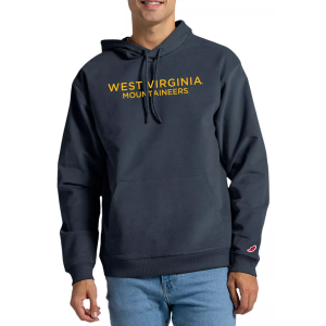 League-Legacy Men's West Virginia Mountaineers Blue Stretch Cord Fleece Pullover Hoodie, Small