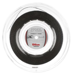Wilson Synthetic Gut Power 16 Tennis String - 200M Reel, Black