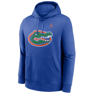 Jordan Men's Florida Gators Blue Club Fleece Primary Logo Pullover Hoodie, Large