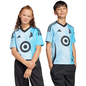 adidas Youth Minnesota United FC 2025 Secondary Replica "Convergence" Jersey, Small, Blue