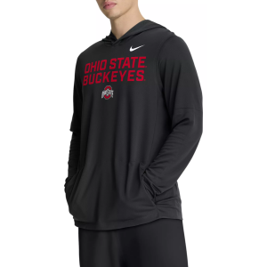 Nike Men's Ohio State Buckeyes Black Dri-FIT Long Sleeve Hoodie T-Shirt, Small