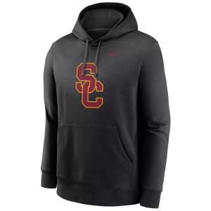 Nike Men's USC Trojans Black Club Primary Logo Pullover Hoodie, Large